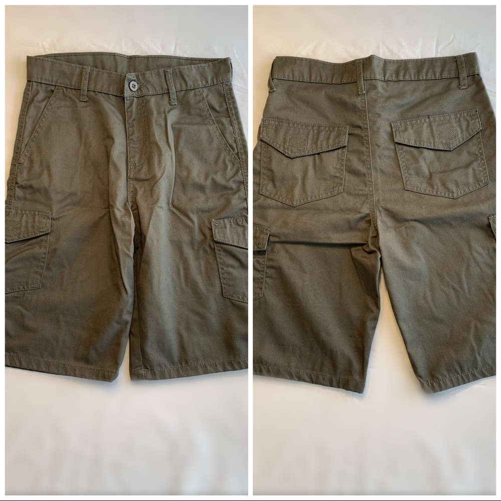 Boys Gray colored “khaki” shorts uniform cargo